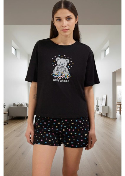 2'li Pijama Takımı %100 Pamuk Ayıcık ve Yıldız Baskı Regular Mükemmel Uyum Premium Kalite fiyatları