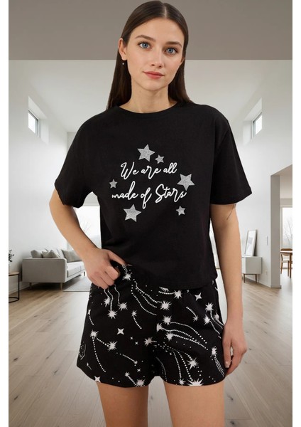 Mantar Desenli Pamuklu Pijama Takımı Rahat ve Şık Uyku Görünüm Modern Stil