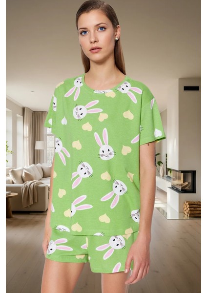 Ayıcıklı Homewear Pijama Takımı %100 Pamuk Regular Kalıp Dayanıklı Malzeme Konforlu Kesim
