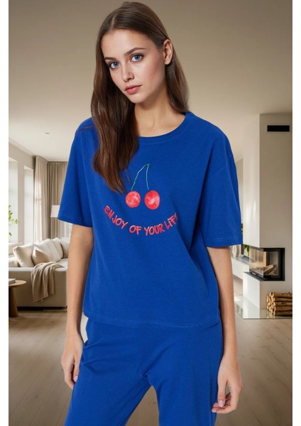 Eğlenceli Baskılı Homewear Pijama Takımı %100 Pamuk Rahat Kesim Modern Stil Kullanım fiyatları