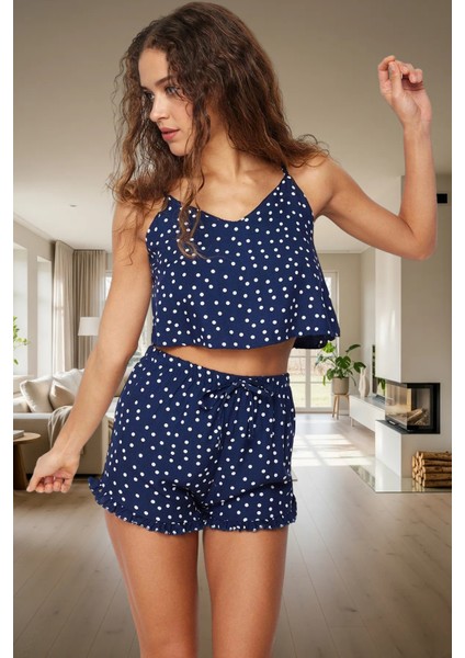 Yazlık Ince Askılı Fırfırlı Pijama Takımı %100 Viskoz Rahatlık Kaliteli Işçilik fiyatları