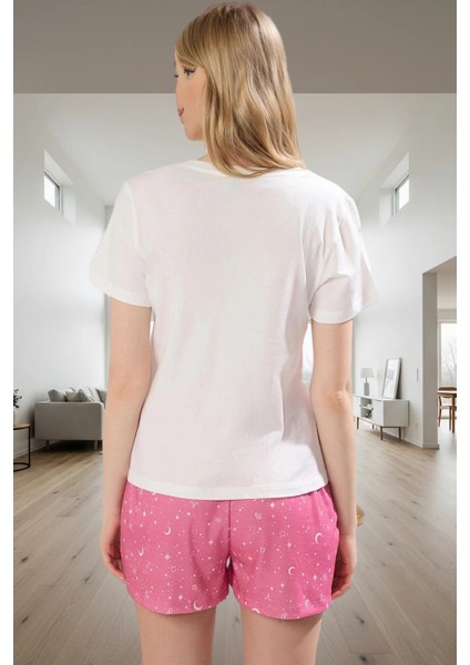 Rahat Ev Giyim Takımı %100 Pamuk Burç Desenli Şortlu Pijama ve Şık Dayanıklı Malzeme modelleri