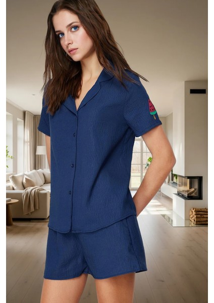 Viskon Saten Pijama Takımı Karpuz Nakışlı Rahat Kalıp Yazlık Şık Görünüm Özel Tasarım fiyatları