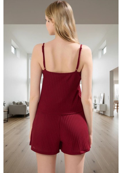 Rahat ve Şık Pijama Takımı Örme Kumaş Dantel Detay 2'li Set Görünüm Zarifane Tasarım modelleri