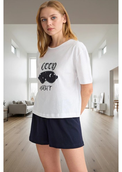 Pamuklu Yazlık Pijama Takımı Kısa Kollu Regular Kalıp Evde Rahatlık Için Mükemmel Uyum fiyatları