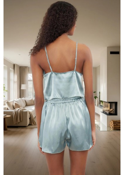 Yazlık Şortlu Pijama Takımı Saten Konfor Günlük Kullanım Için Modern Stil Rahat ve Şık modelleri