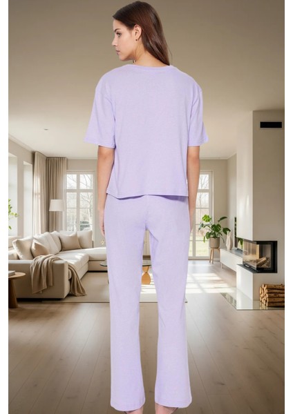 Eğlenceli Baskılı Homewear Pijama Takımı %100 Pamuk Rahat Kesim Modern Stil Kullanım modelleri
