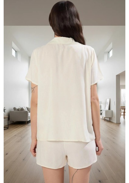 Şık ve Rahat Nakışlı Viskoz Pijama Takımı Yazlık Homewear Koleksiyonu Uzun Ömürlü modelleri