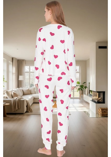 Kışlık Rahatlık 2'li Kalpli Örme Pijama Takımı %100 Pamuk Mükemmel Uyum Özenle Seçilmiş modelleri