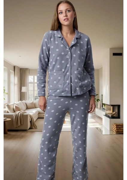 Baskılı Örme Polar Pijama Takımı; Kışın Sıcaklığı ve Şıklığı Zarifane Tasarım Premium Kalite