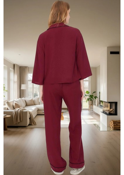 Shally Dokuma Viskon Pijama Takımı Kışlık Rahat Kalıp Dayanıklı Malzeme Profesyonel Görünüm modelleri