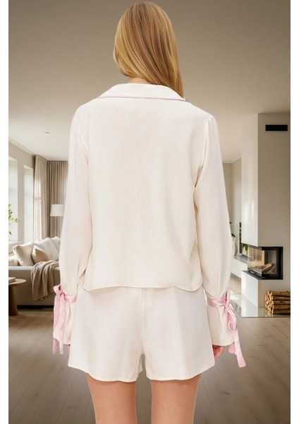 Şık ve Rahat Homewear Viskoz Pijama Takımı Boru Paça Şort Uzun Ömürlü Modern Stil modelleri