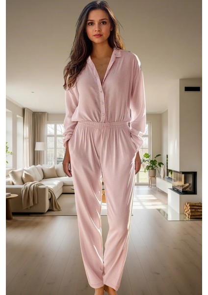 Rahat Viskon Pijama Takımı; Renk Uzun Kollu Boru Paça Ömürlü Özenle Seçilmiş