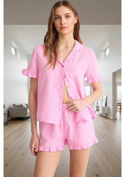 Yumuşak Pamuklu Müslin Pijama Takımı Rahat ve Şık Zarifane Tasarım Modern Stil Özenle Seçilmiş