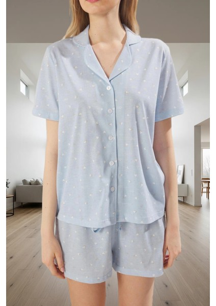 Kalpli Örme Pijama Takımı Yazlık Rahat Nefes Alan Regular Kalıp 2'li Set
