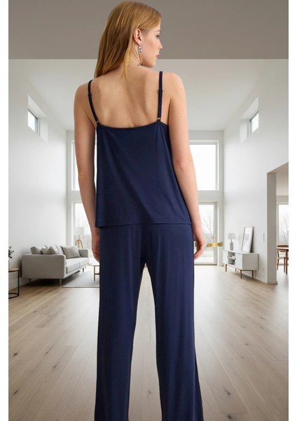 Yazlık Ince Askılı Pijama Takımı Viskon Dantel Detay Regular Uzun Ömürlü Özenle Seçilmiş modelleri