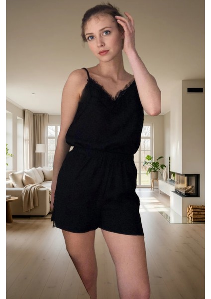 Rahat Yazlık Homewear Viskon Pijama Takımı Dantel Detay Ince Askılı Profesyonel Görünüm fiyatları