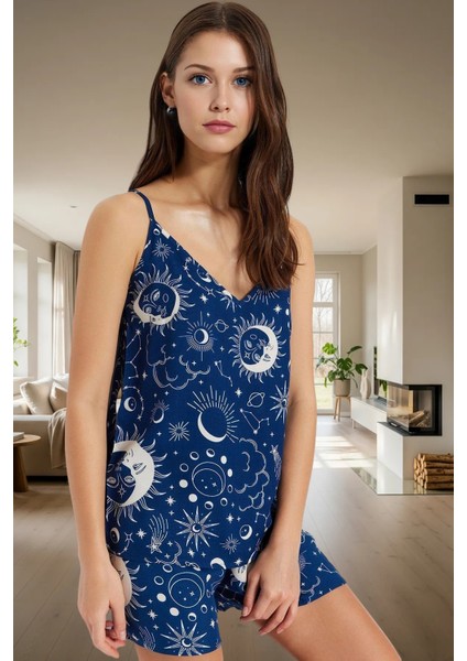 Bulut Desenli Viskon Pijama Takımı Şort ve Atlet Yazlık Ev Giyim Özenle Seçilmiş Premium Kalite fiyatları