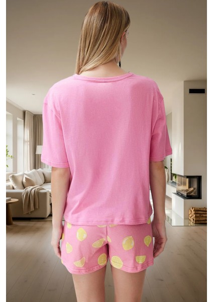 Yazlık %100 Pamuk Örme Pijama Takımı Regular Kalıp Limon Baskı Özenle Seçilmiş Zarifane Tasarım modelleri