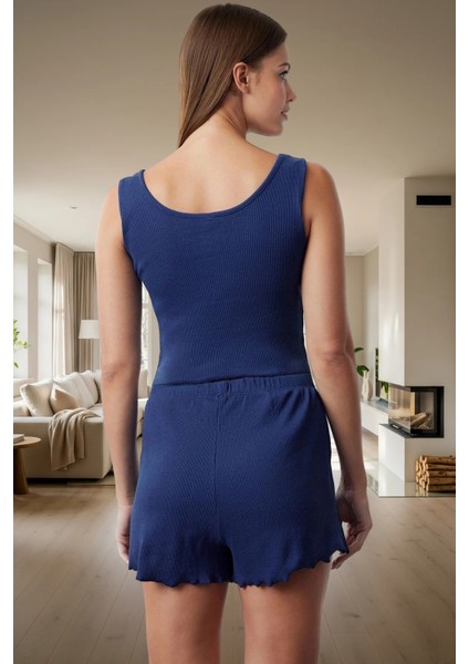 Melanj Örme Pijama Takımı Nefes Alan Kumaş Rahat Kalıp Düğmeli Detay Modern Stil modelleri