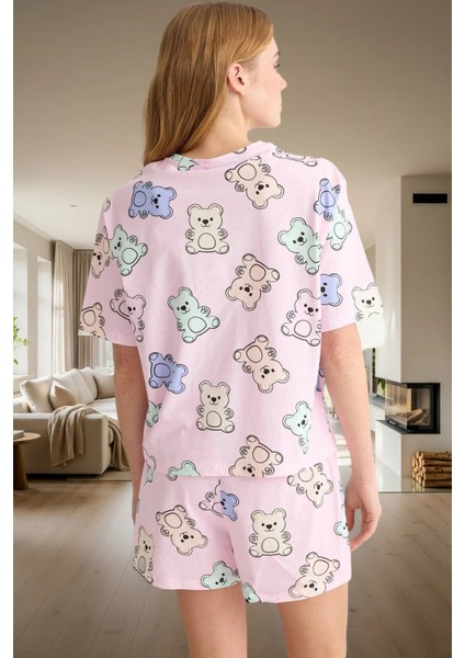 Rahat %100 Pamuklu Pijama Takımı Ayıcık Desenli Yazlık Şortlu Şık Görünüm Özenle Seçilmiş modelleri