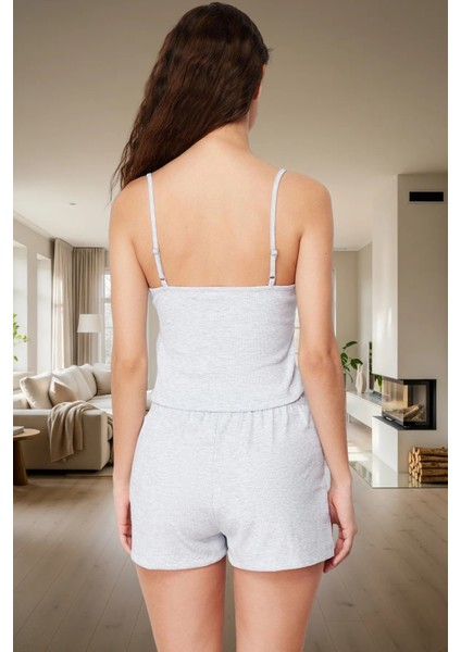 Polyester Dantelli Pijama Takımı Ince Askılı Atlet Şort Regular Kalıp Şık Görünüm modelleri