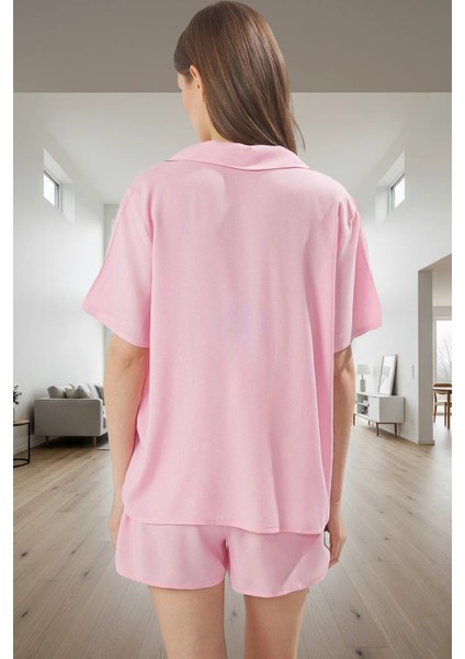 Yazlık Homewear Pijama Takımı Viskoz Regular Şortlu Profesyonel Görünüm Özel Tasarım