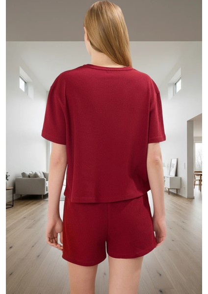 Waffle Örme Pijama Takımı Kısa Kol Boru Paça Regular Kalıp Yazlık Kaliteli Işçilik modelleri