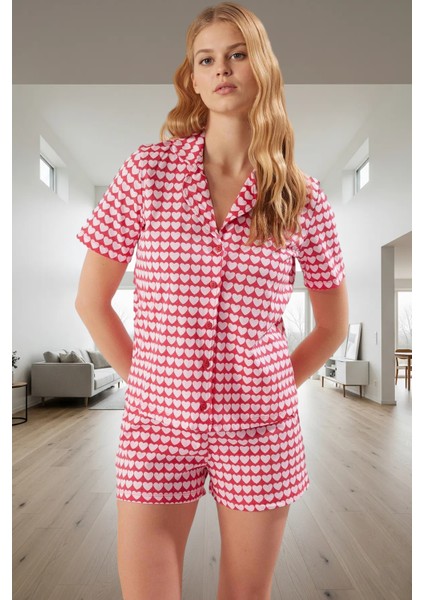 Kalpli Desenli Pamuklu Pijama Takımı Yazlık Rahat Kombin Uzun Ömürlü Özel Tasarım Dayanıklı Malzeme fiyatları