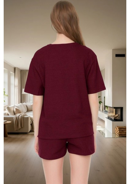 Yazlık Pijama Takımı Waffle Kumaş Örme Rahat Kalıp 2'li Mükemmel Uyum Konforlu Kesim modelleri