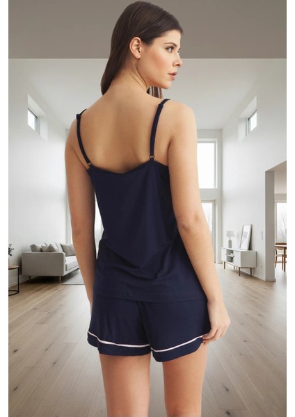 Rahat Yazlık 2'li Pijama Takımı; Örme Viskoz Kumaş Zarifane Tasarım Modern Stil modelleri