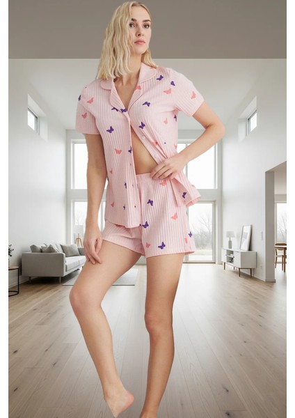 Rahat Örme Pijama Takımı Çok Kelebek Desenli ve Şık Kaliteli Işçilik Uzun Ömürlü fiyatları