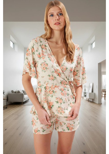 Rahat Viskon Pijama Takımı Çok Çiçek Desenli Yazlık Ev Giyim Seti ve Şık fiyatları