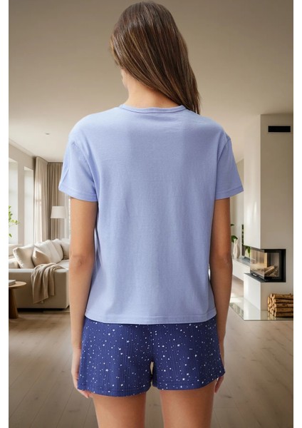 Yazlık %100 Pamuk Pijama Rahat Kesim ve Yıldız Desenli Seçkin Malzeme Günlük Kullanım Için modelleri