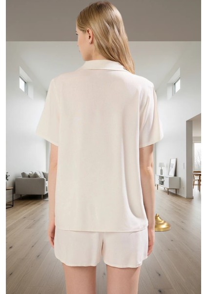 Viskoz Pijama Takımı Bağlamalı Üst Şort Yazlık Rahat Premium Kalite Dayanıklı Malzeme modelleri