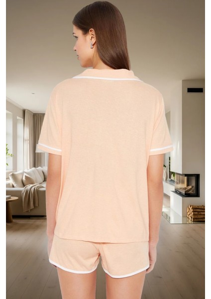 Biyeli Örme Pijama Takımı %100 Pamuk Regular Kalıp Kısa Şort Profesyonel Görünüm modelleri