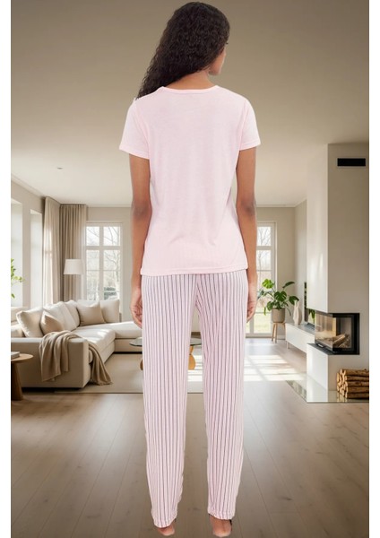 Rahat Kesim 2li Pijama Takımı Örme Kumaş Çizgili Desen Seçkin Malzeme Premium Kalite modelleri