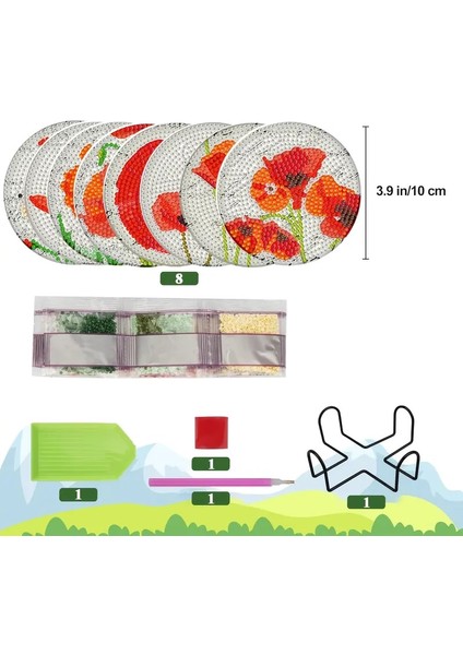Elmas Boyama Bardak Altlığı Seti Çocuklar ve Yetişkinler Için Eğlenceli Eğitici Elmas Boyama modelleri