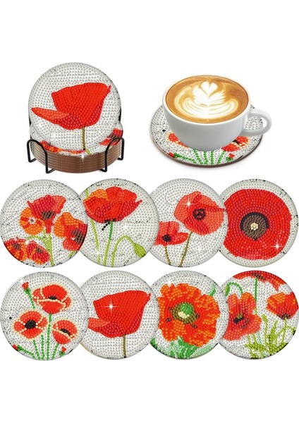 Elmas Boyama Bardak Altlığı Seti Çocuklar ve Yetişkinler Için Eğlenceli Eğitici Elmas Boyama fırsatları