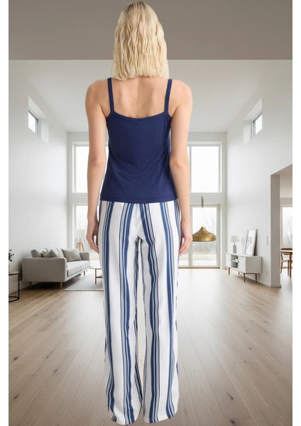 Pamuklu Pijama Takımı Çizgili Boru Paça Regular Kalıp Trend Tasarım Profesyonel Görünüm modelleri