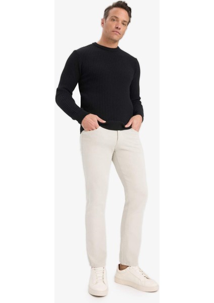 Standart Fit Bisiklet Yaka Basic Dokulu Triko Kazak E0811AX25WN fiyatları