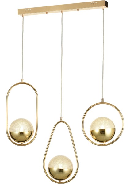 Serra 3'lü Yemek Masası Üstü Akrilik Toplu Salon Oturma Odası Modern Sarkıt Avize - Gold fiyatları