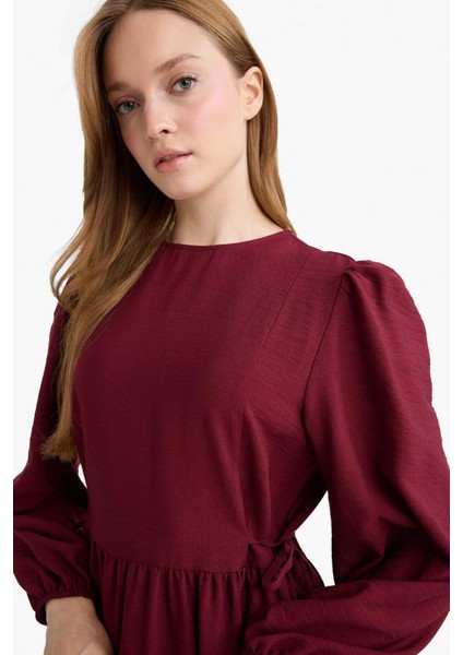 Regular Fit Bisiklet Yaka Aerobin Uzun Kollu Maxi Elbise E5261AX25AU indirimleri