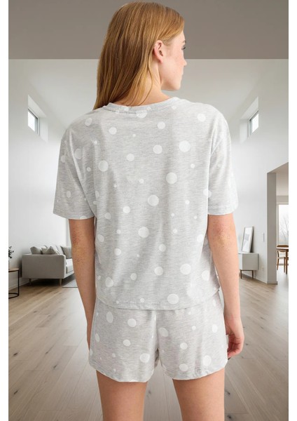 Yazlık Pijama Takımı Nefes Alan Pamuklu Kumaş Puantiyeli Desen Profesyonel Görünüm modelleri