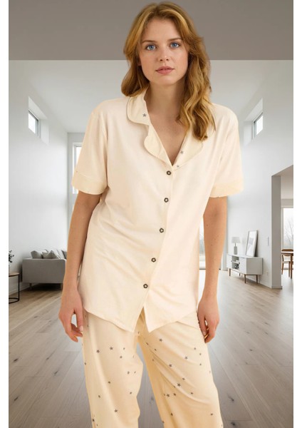 Süprem Örme Pijama Takımı Ilkbahar Sonbahar Için Rahat ve Şık Bir Seçim Kaliteli Işçilik