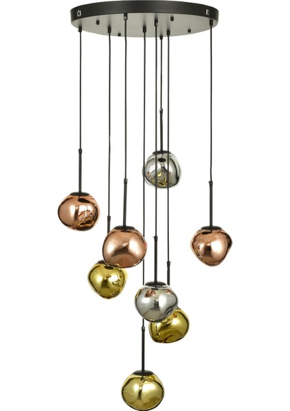 Rainbow 8 li Asimetrik Desen Camlı Dekor Aydınlatma İçin Modern Sarkıt Avize - (Loş ışık verir) fiyatları