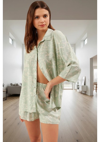 Rahat ve Şık Çiçekli Pijama Takımı %100 Viskon Shally Dokuma Seçkin Malzeme Mükemmel Uyum fiyatları