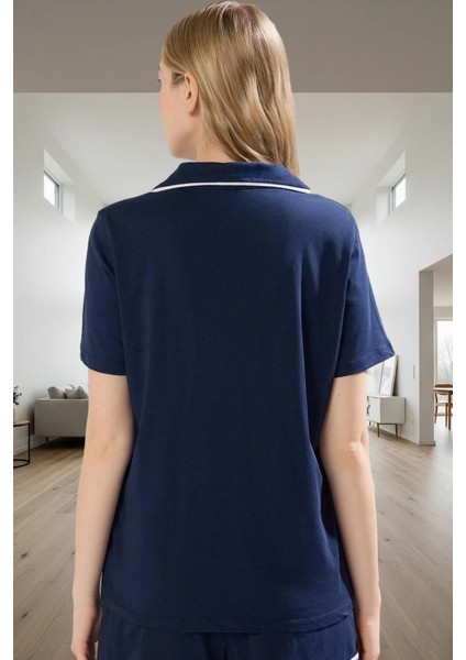 Yazlık %100 Pamuk Örme Pijama Takımı Şortlu Gömlek Regular Kalıp Seçkin Malzeme modelleri