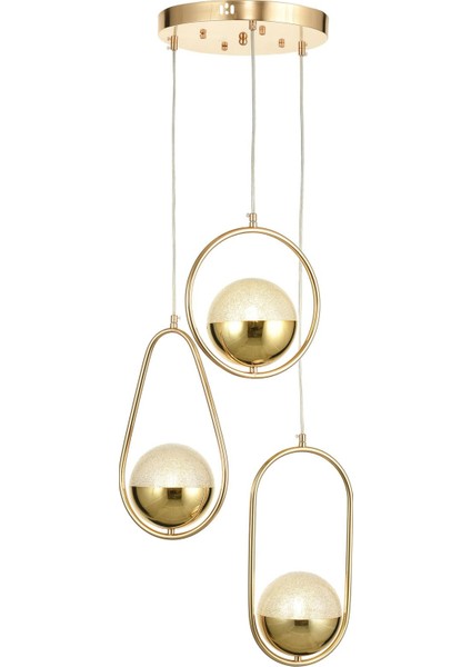 Serra 3'lü Akrilik Toplu Salon Oturma Odası Modern Sarkıt Avize - Gold Kaplama fiyatları