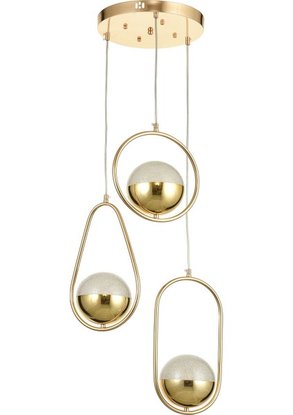 Serra 3'lü Akrilik Toplu Salon Oturma Odası Modern Sarkıt Avize - Gold Kaplama modelleri